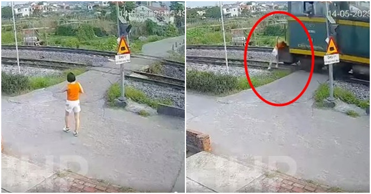 Xôn xao clip người phụ nữ ‘lơ đễnh’ băng qua đường tàu, bị đâm trực diện ở Quảng Ninh