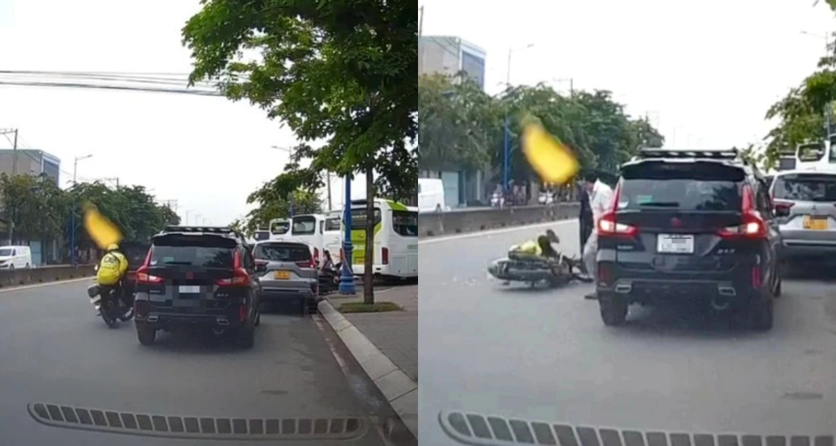 Clip tài xế mở cửa ô tô khiến người đi xe máy té ngã còn đòi bồi thường 3 triệu, cái kết không ai nghĩ đến
