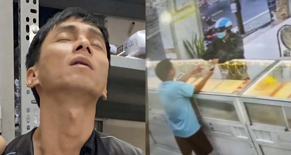 Nghi phạm cướp tiệm vàng ở Cà Mau bị bắt khi về nhà ăn cơm, công an chờ ăn xong mới đưa về đồn