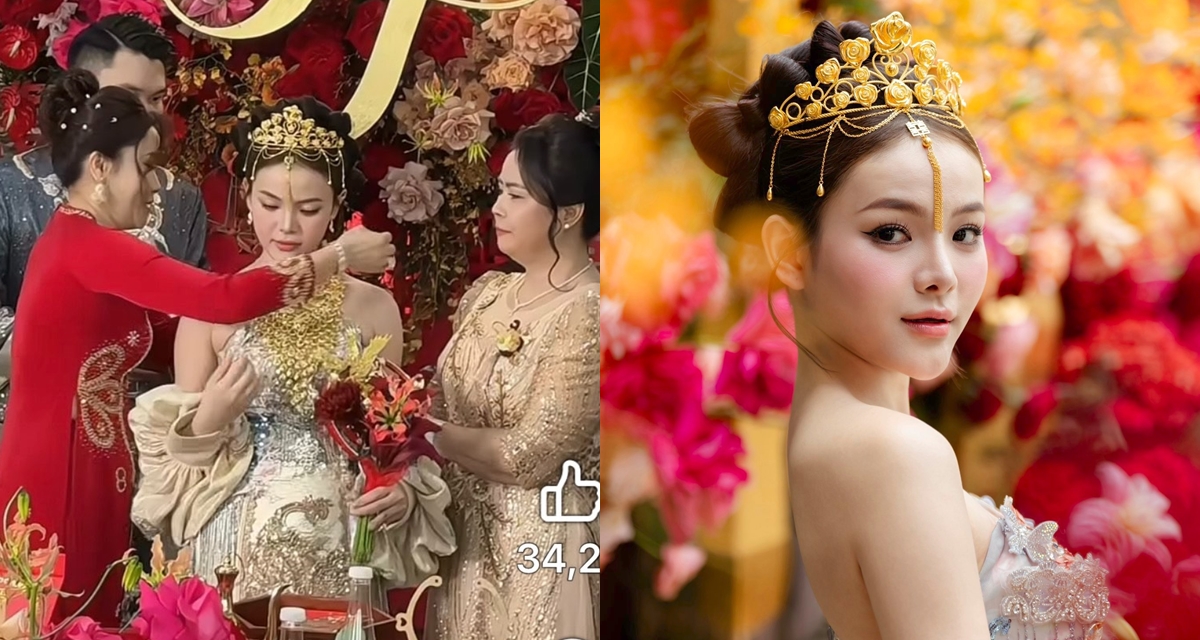 Thân thế cô dâu Sài Gòn đội vương miện làm từ 10 cây vàng, đích thị công chúa ‘xé truyện bước ra’