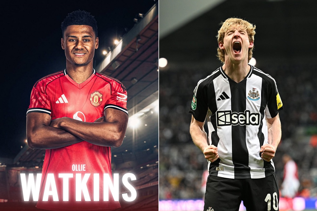 Chuyển nhượng Ngoại hạng Anh 1/7: Watkins trên đường đén Man United; Arsenal chiêu mộ Gordon
