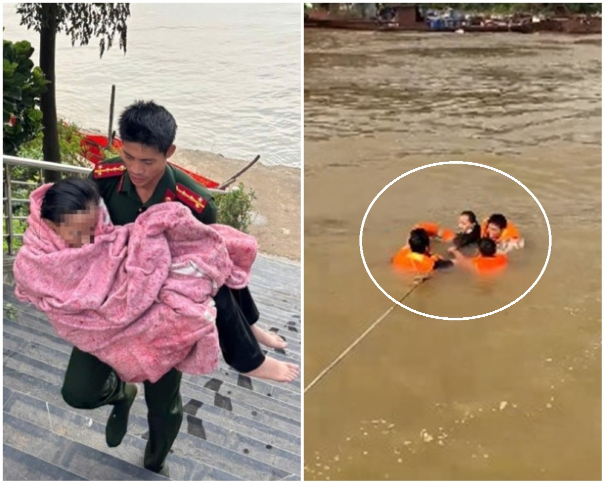 Nghẹt thở giây phút cứu vớt nữ sinh viên năm 3 đại học nhảy cầu Vĩnh Tuy, Hà Nội 