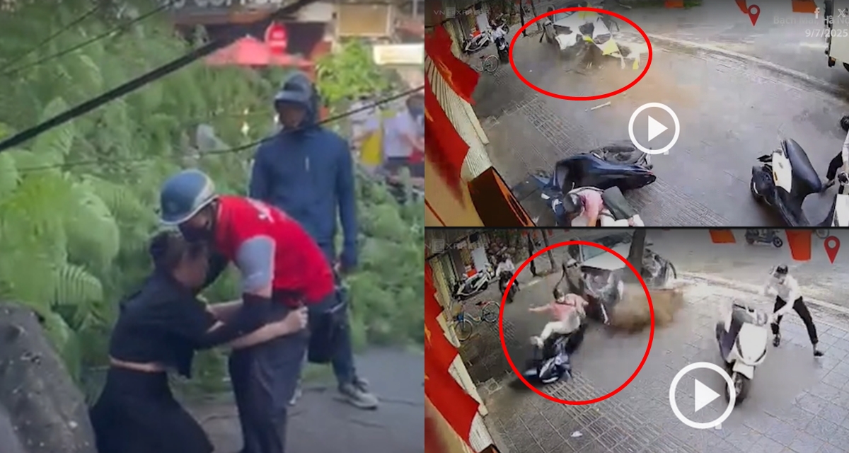 Camera ghi lại khoảnh khắc ô tô gây tai nạn liên hoàn ở Hà Nội, nữ tài xế bò ra ngoài, quỳ gối khóc