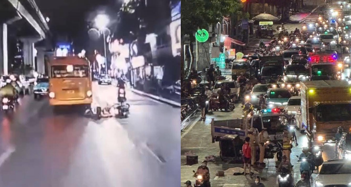 Clip ghi lại khoảnh khắc ám ảnh vụ cô gái 2k3 tử vong sau va chạm với xe khách ở Hà Đông