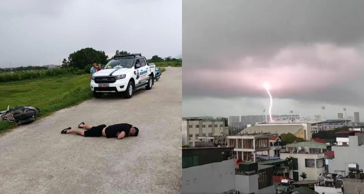 Bắc Ninh: Thanh niên đi xe máy trên đê bị sét đánh tử vong, hiện trường thương tâm