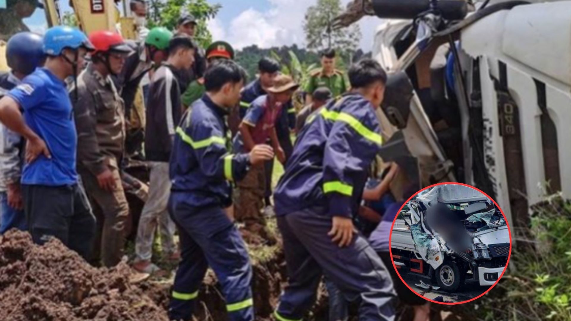 Đắk Lắk: Phụ xe bị mắc kẹt trong ca bin sau tai nạn, người dân nỗ lực giải cứu sau 20 phút 