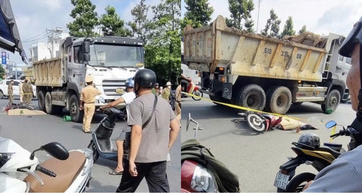 Camera ghi lại cảnh người phụ nữ ra đi tại chỗ vì đi vào điểm mù xe ben, tài xế lập tức làm 1 việc