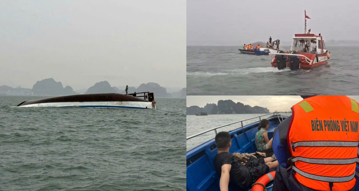Nóng: Hiện trường thương tâm vụ lật tàu chở khách ở Vịnh Hạ Long, cập nhật con số thương vong