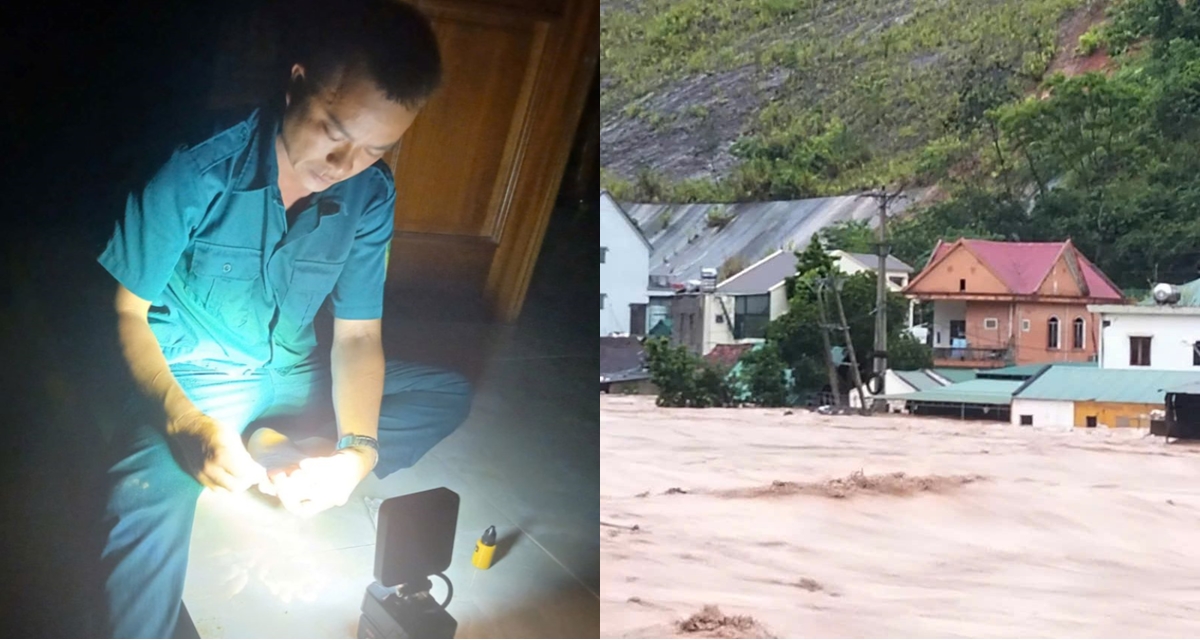 Người đàn ông buộc dây thừng vào người, bơi cứu 5 người dân mắc kẹt giữa dòng nước lũ Nghệ An