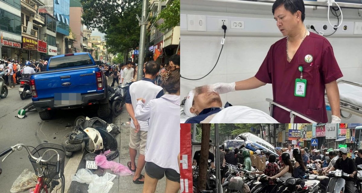 Nạn nhân vụ xe bán tải tông loạt xe máy ở Khâm Thiên nguy kịch, công an thông tin nóng về tai nạn kinh hoàng