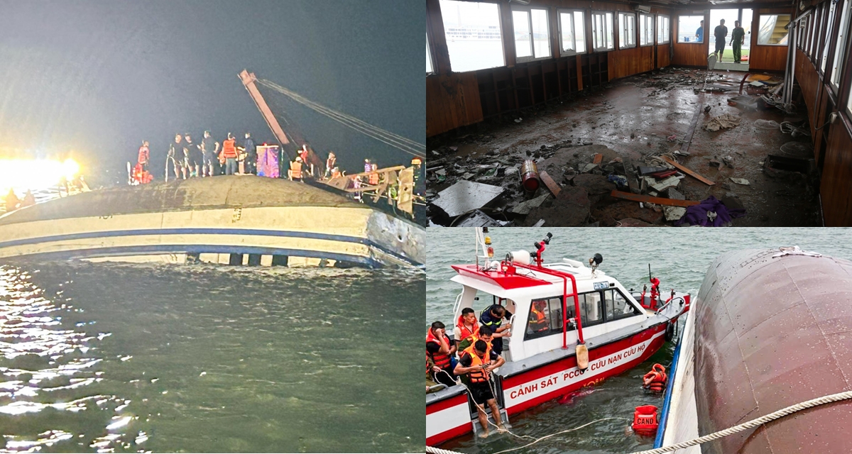 Phát hiện chi tiết nguy hiểm bên trong con tàu bị lật ở Quảng Ninh, cứu hộ nhận tin báo lúc mấy giờ?
