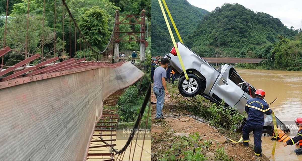 Không có ‘xe cán bộ đi chống bão’ rơi trong vụ đứt cáp cầu treo, đính chính loạt thông tin gây sốc