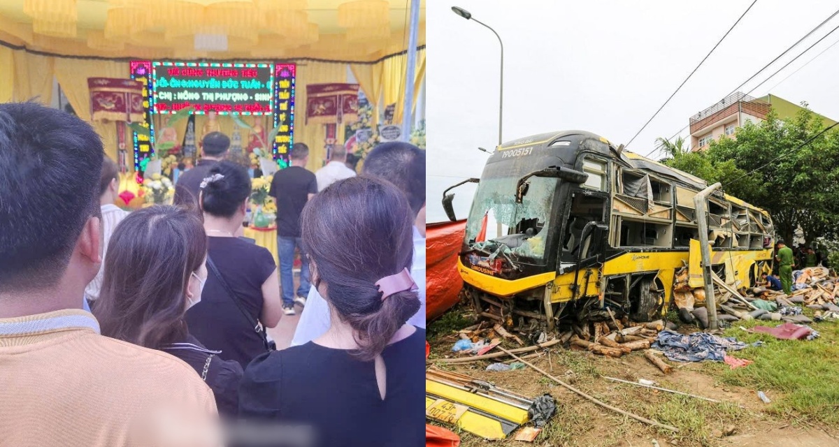 ‘Lặng người’ trước hình ảnh tiễn đưa 3 người thân mất cùng lúc sau vụ lật xe khách ở Hà Tĩnh