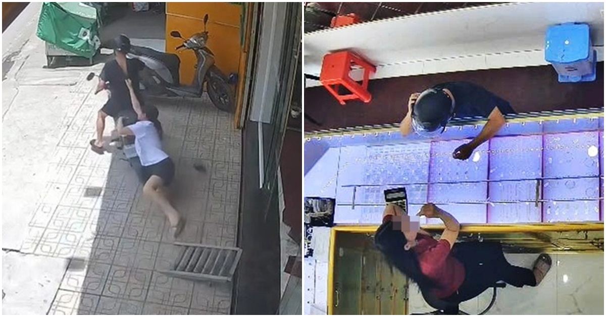 Đứng tim khoảnh khắc tên cướp giả khách vào tiệm cướp vàng, kéo lê nữ nhân viên trên đường