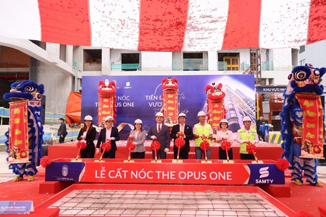 Vinhomes và Samty tổ chức lễ cất nóc 4 tòa tháp The Opus One, dư kiến bàn giao từ quý I/2026