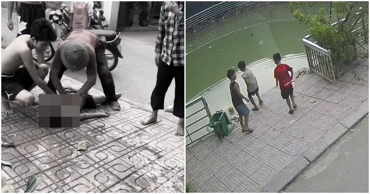 Xót xa 2 cháu bé đuối nước tử vong khi nhảy xuống hồ gần khu dân cư vớt bóng là 2 anh em ruột