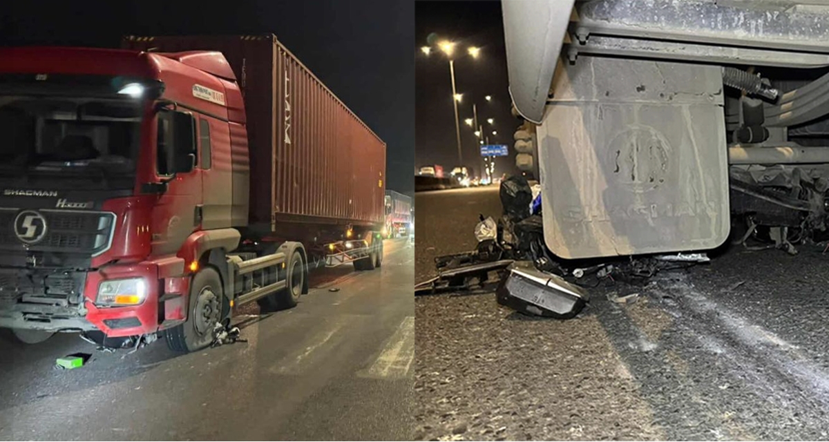 Hiện trường 2 vụ container cuốn xe máy vào gầm khiến 2 thanh niên ra đi, camera ghi lại cảnh ám ảnh