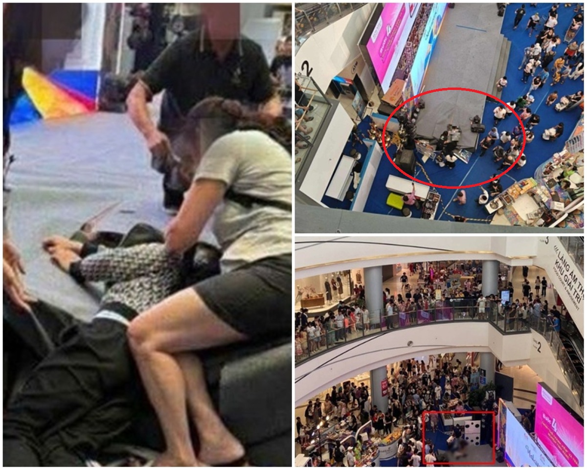 Nhân chứng bàng hoàng kể lại giây phút người đàn ông rơi từ tầng 4 xuống đất tại Aeon Mall Long Biên