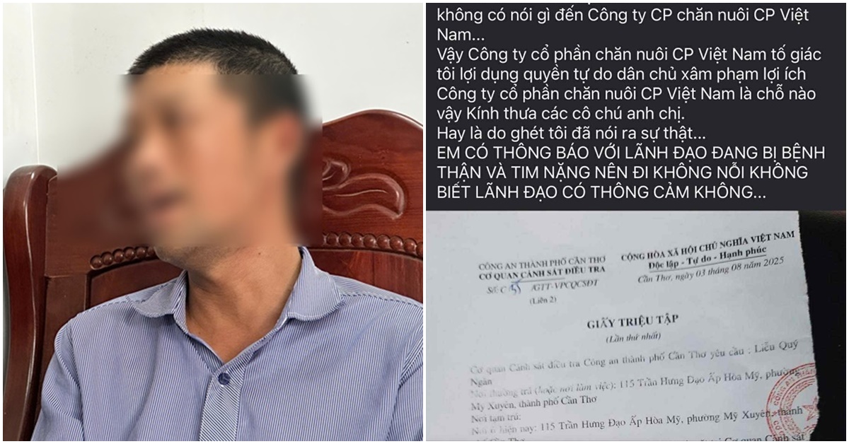 Phản ứng nóng của người từng ‘tố’ C.P Việt Nam bán thịt heo bệnh sau khi nhận giấy triệu tập của Công an Cần Thơ