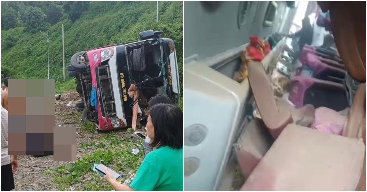 Kinh hoàng hiện trường xe khách lật trên dốc Cun ‘tử thần’ Phú Thọ, ít nhất 2 người thương vong