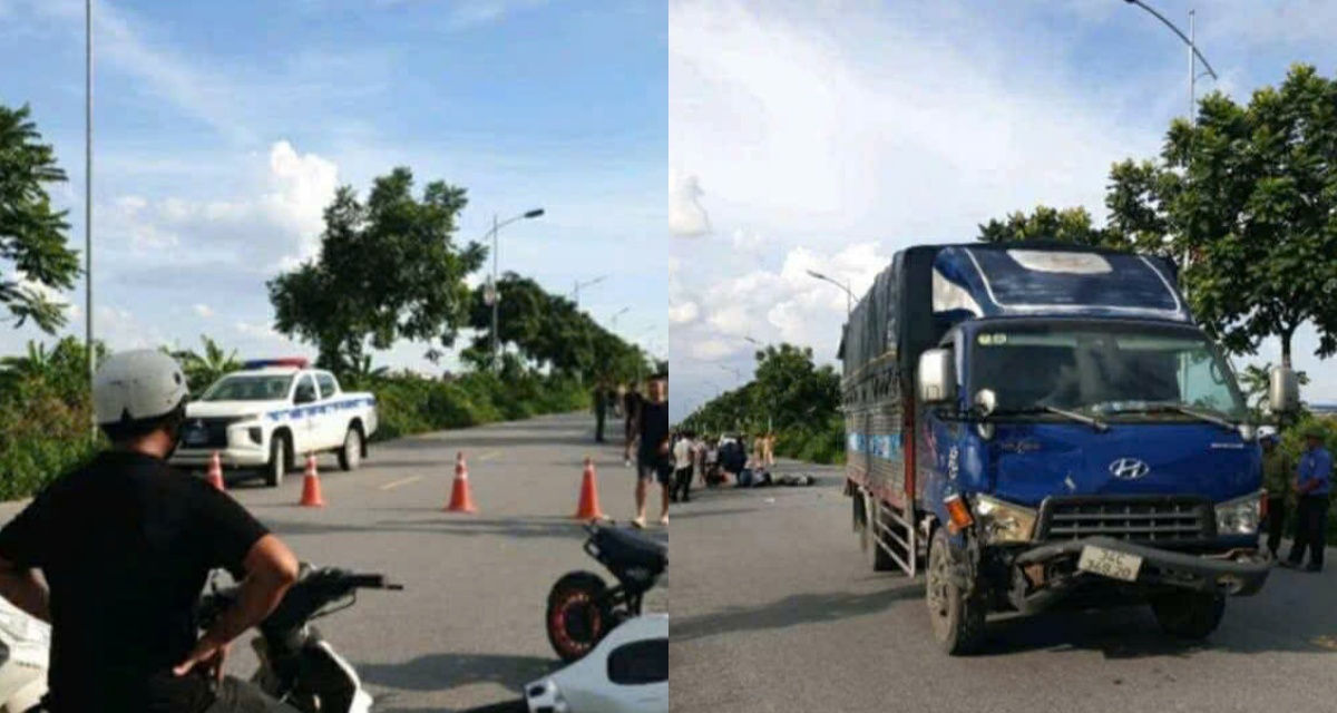 Hưng Yên: Hiện trường vụ va chạm giữa xe tải và xe máy điện, kết cục đau lòng cho đôi vợ chồng trẻ