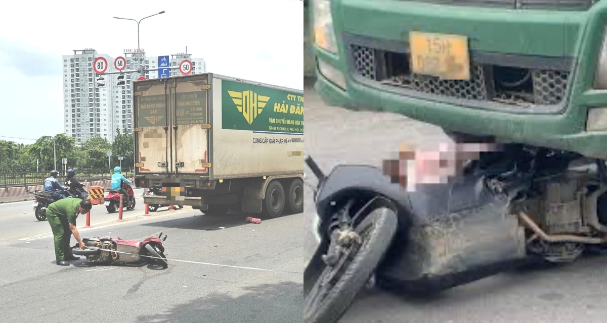 Hiện trường vụ tai nạn thương tâm ở TP.HCM: Cô gái 18 tuổi tử vong dưới bánh xe tải 