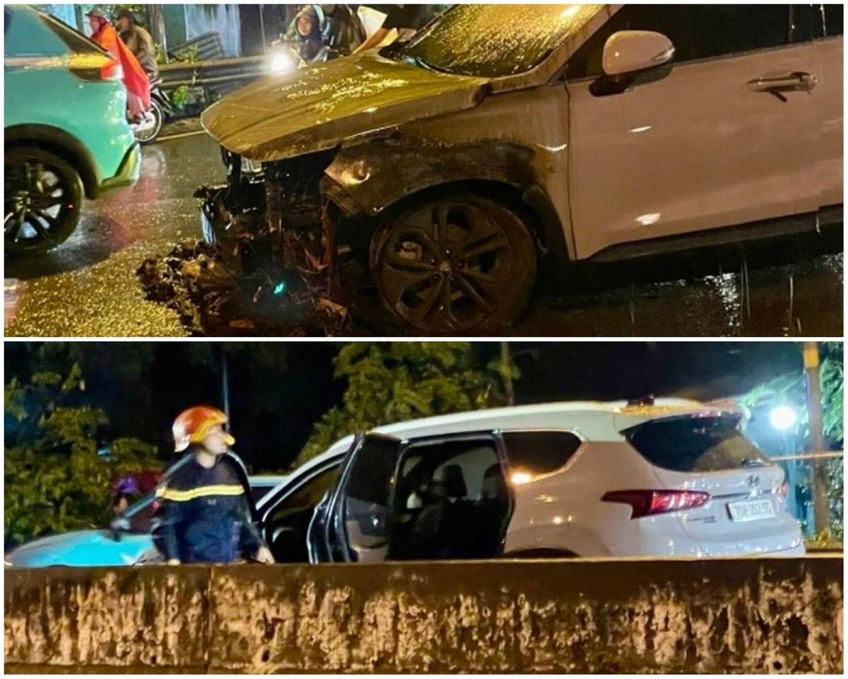 Hiện trường hoảng loạn vụ ô tô 7 chỗ bất ngờ bốc cháy trong cơn mưa tối nay ở TP.HCM