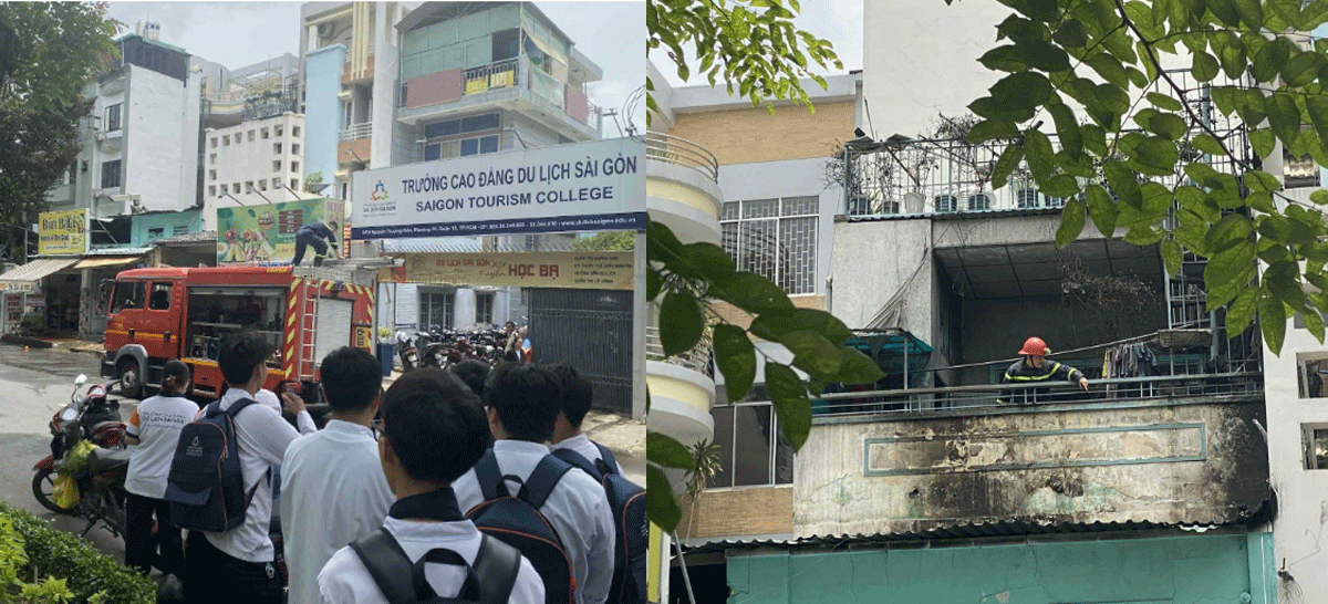 Hiện trường hoảng loạn vụ cháy căn nhà 3 tầng ở TPHCM có cụ bà ngồi xe lăn và 2 em nhỏ khóa trái cửa