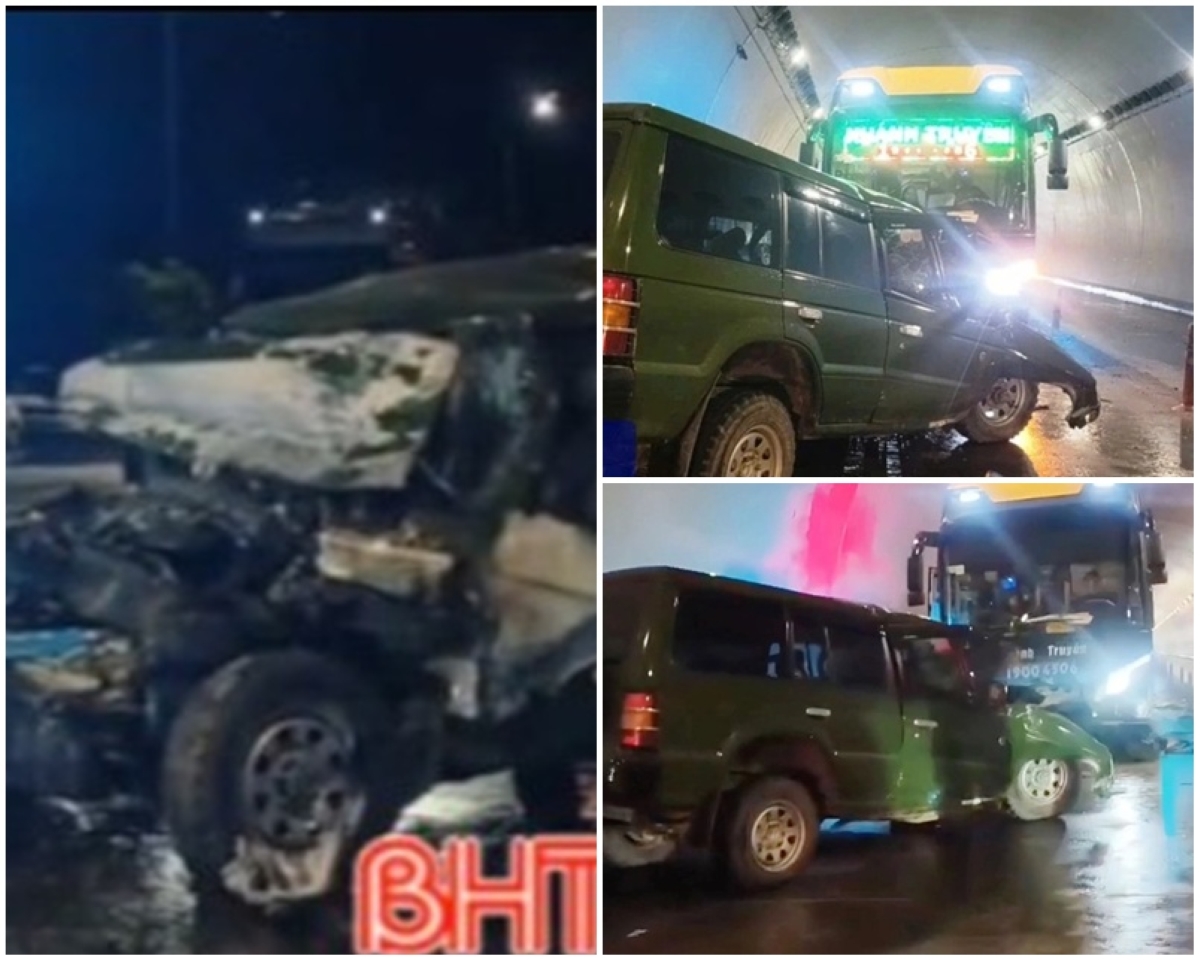 Hiện trường kinh hoàng vụ xe khách và ô tô 7 chỗ đâm thẳng vào nhau khiến 2 người tử vong tại chỗ
