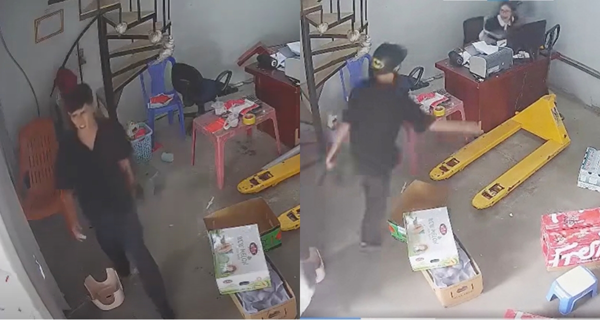 Camera ghi lại hành động máu lạnh của gã đàn ông sau khi chém 3 người ở chợ hoa quả Hải Phòng