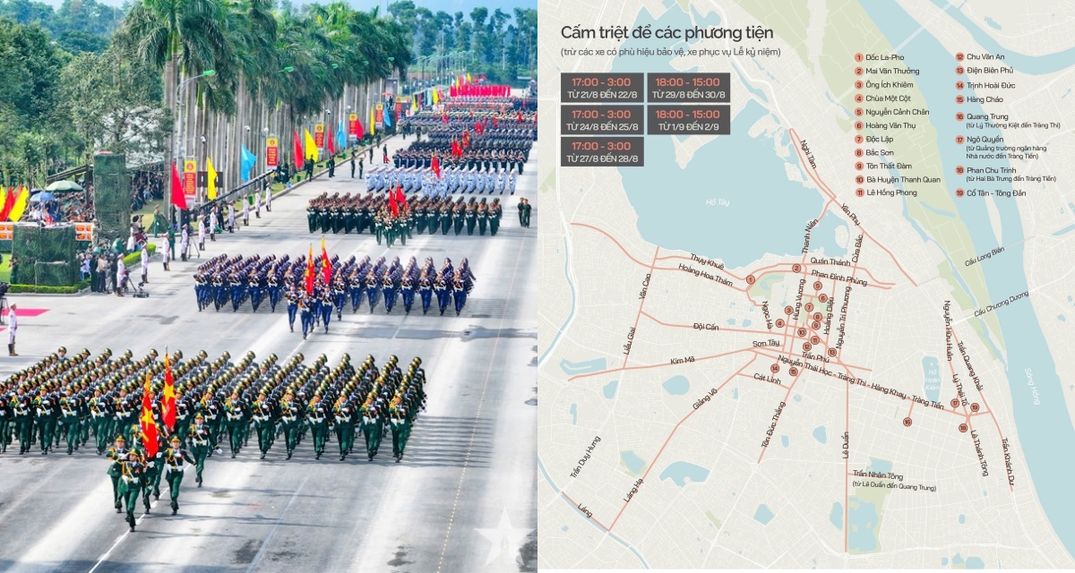 Hà Nội: Lần đầu hợp luyện diễu binh tại Quảng trường Ba Đình, cấm đường từ 11h30, người dân chú ý lộ trình! 