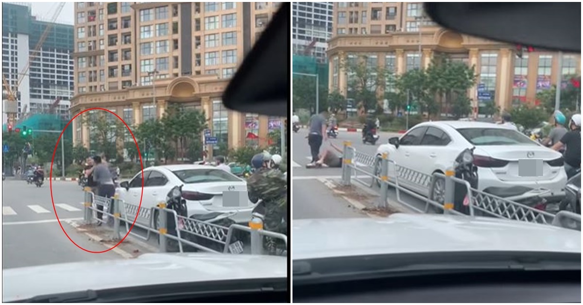 Xôn xao clip người đàn ông đi xe máy đánh túi bụi khiến tài xế ô tô choáng váng, ngã nhào trên đường Võ Chí Công