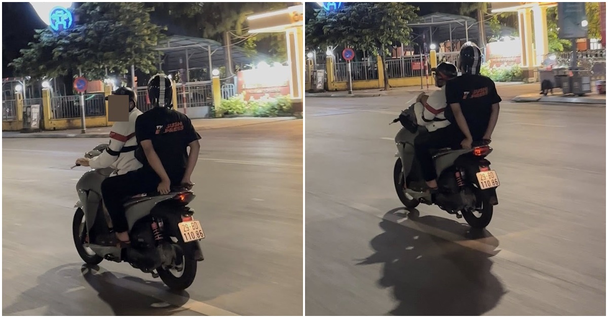 Xôn xao hình ảnh 2 thanh niên lái xe bằng chân, thái độ khiến nhiều người bức xúc