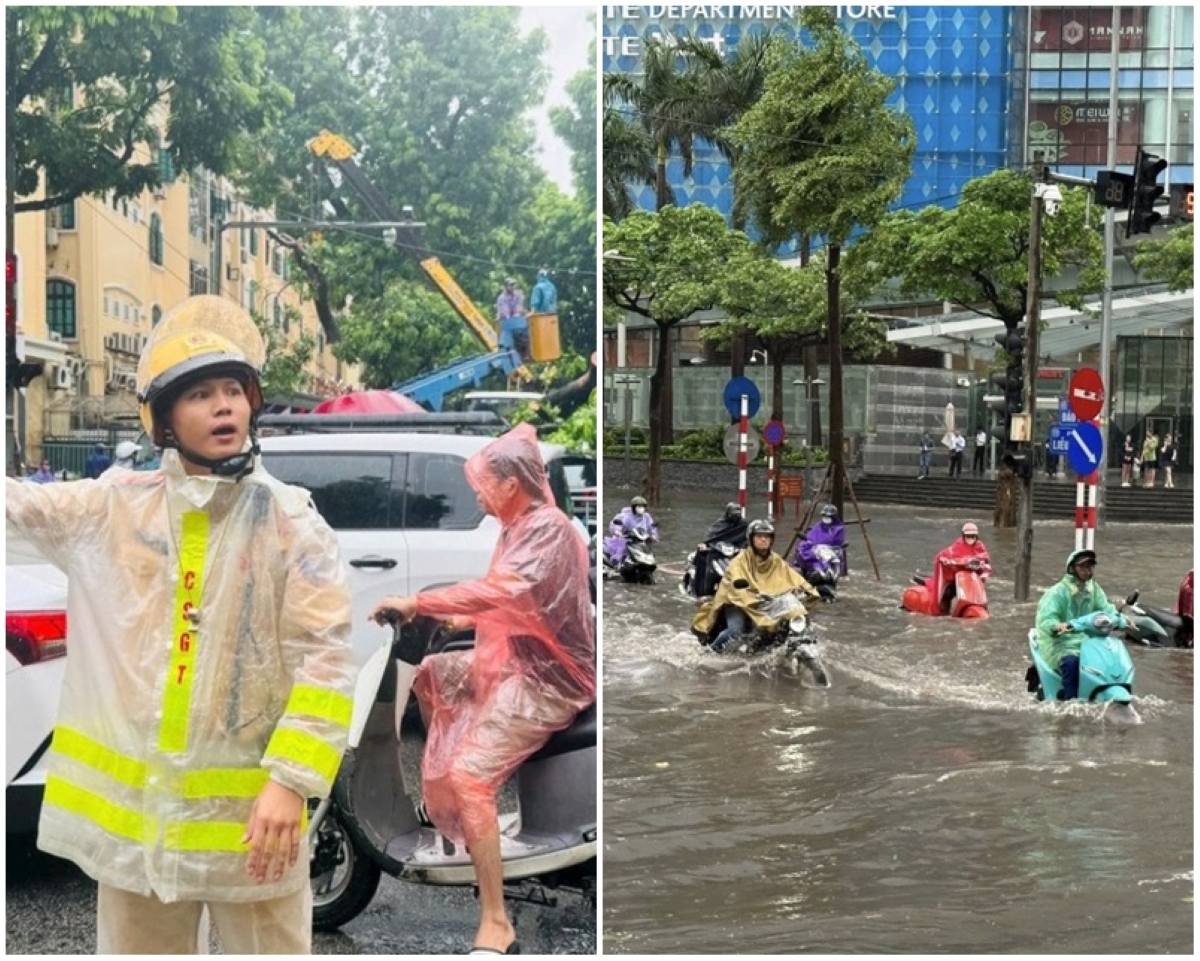 Công an cảnh báo nóng những tuyến tuyến đường ngập lụt, ùn tắc ở Hà Nội do ảnh hưởng từ bão số 5