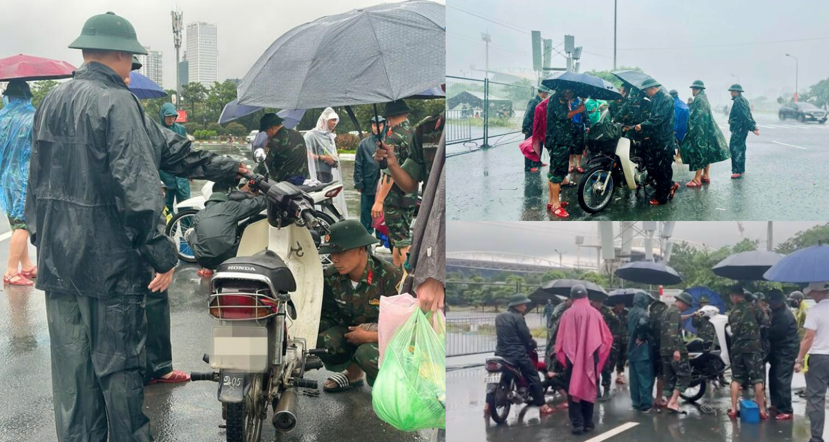 Đoàn Bộ đội Pháo binh - Tên lửa làm nhiệm vụ A80 giải cứu gần 100 xe máy bị ngập nước giúp người dân