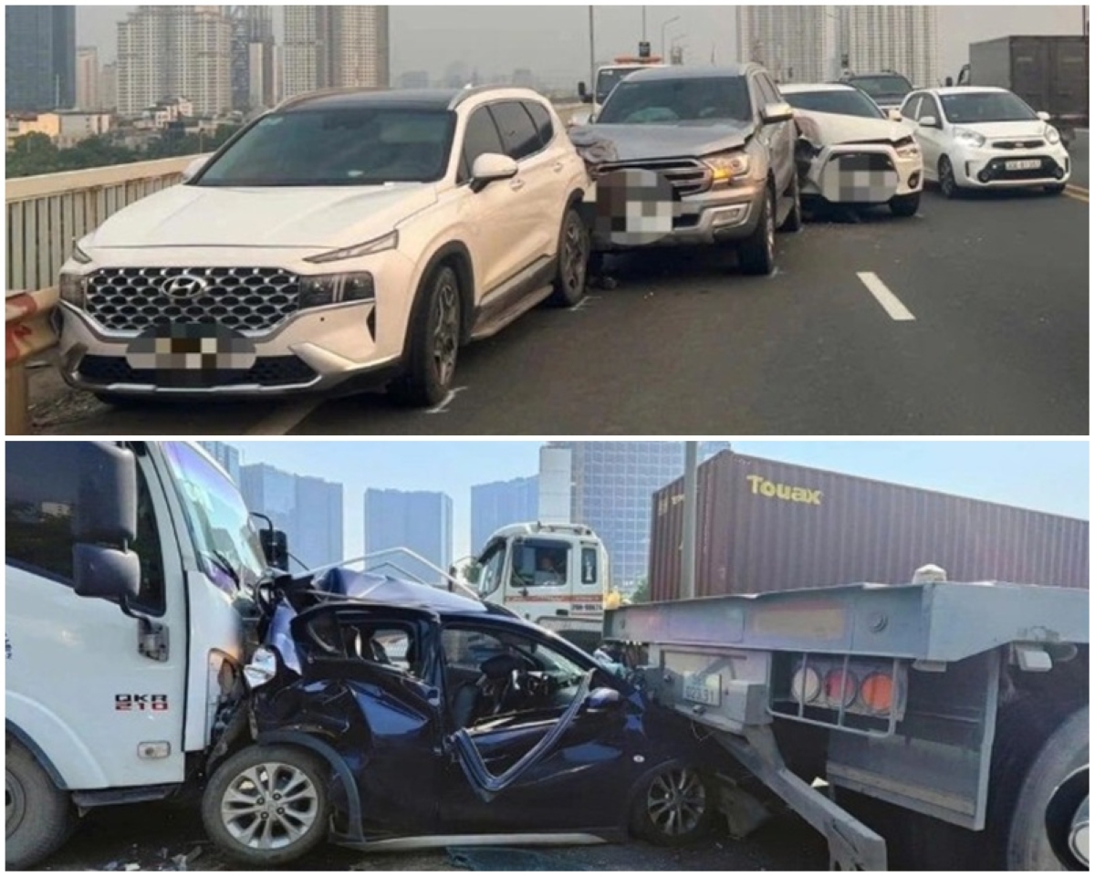 Nguyên nhân khiến cầu Thăng Long ùn tắc hơn 10km, người dân đi lại khó khăn: Tai nạn liên hoàn