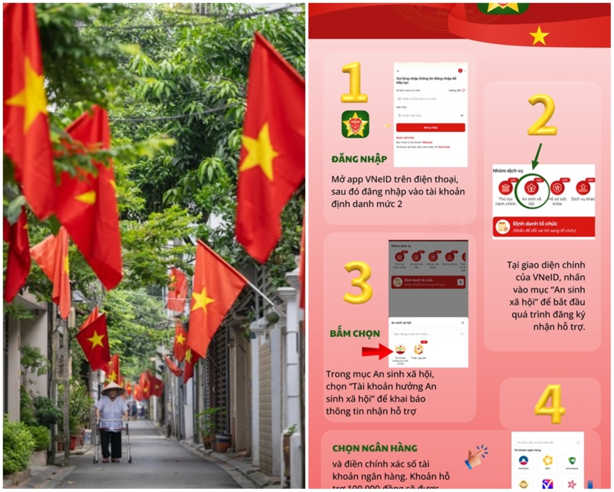 Tặng quà 100.000 đồng người dân dịp 2/9: Có thể nhận cho cả gia đình qua ứng dụng VNeID