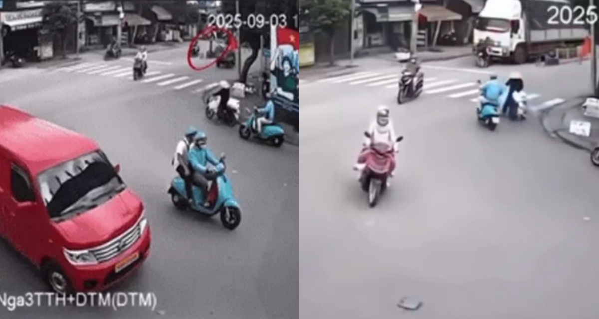 Tai nạn TP.HCM: Camera ghi lại khoảnh khắc 2 mẹ con đi xe máy tử vong dưới gầm xe tải tại giao lộ quận 12