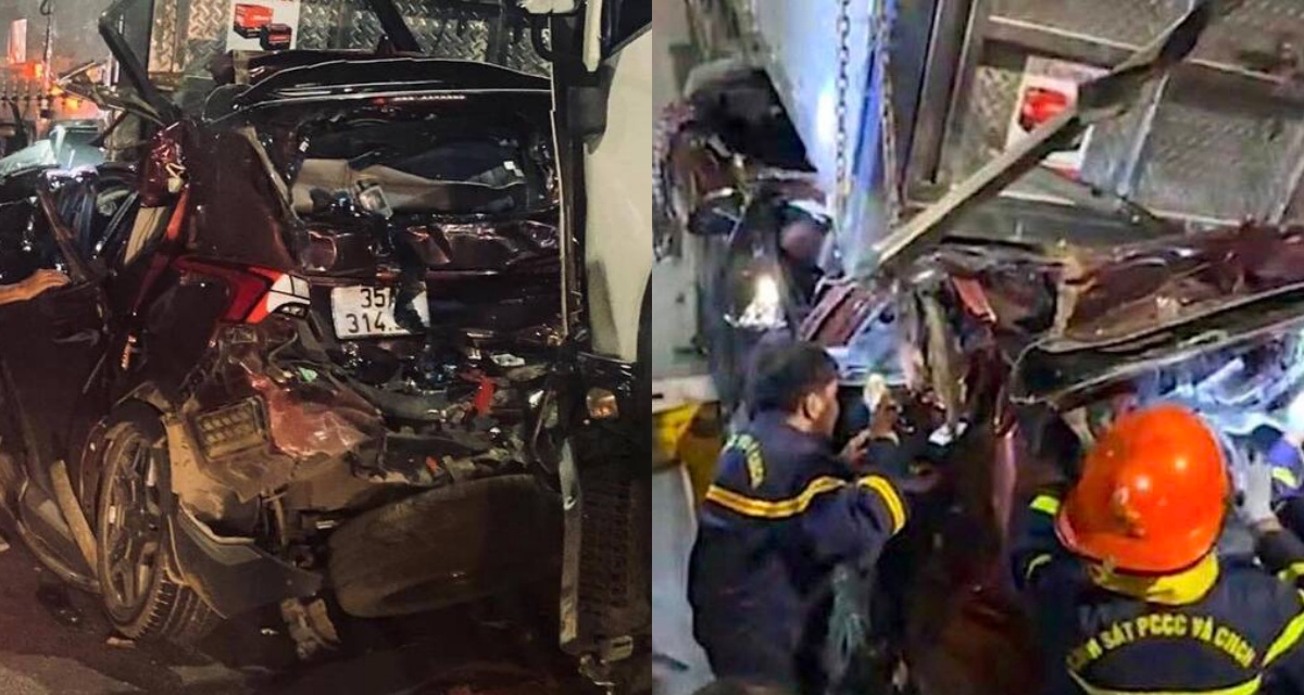 Khoảnh khắc ô tô 7 chỗ bị xe tải nghiền nát khi chờ đèn đỏ, 3 người thương vong: Hé lộ nguyên nhân sốc