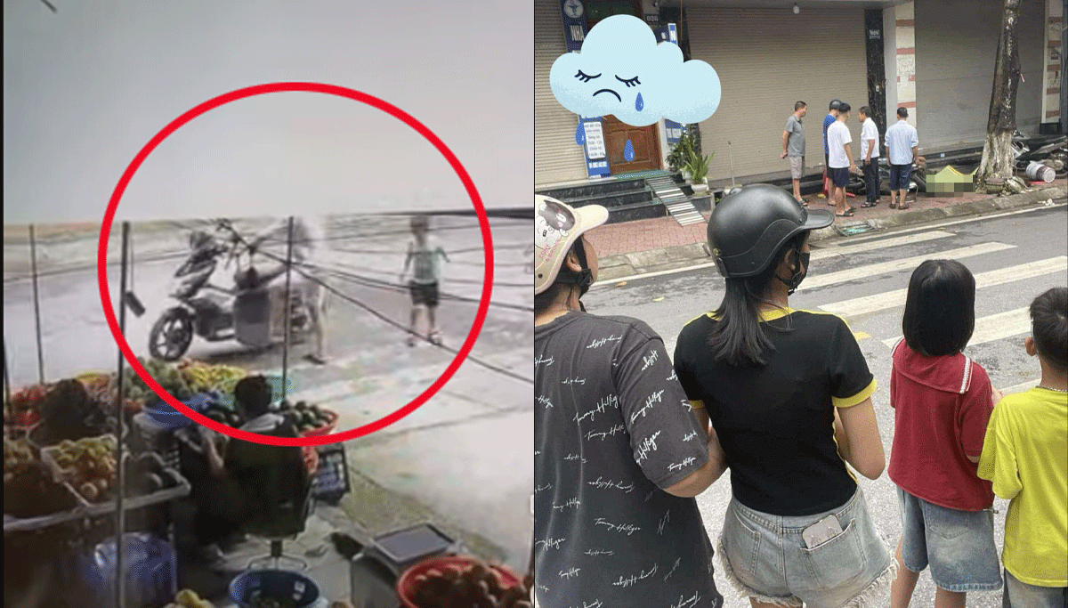 Người đàn ông dựng chân chống giữa lên để đề xe, bé trai vô tình vặn tay ga xe phóng đi gây tử vong