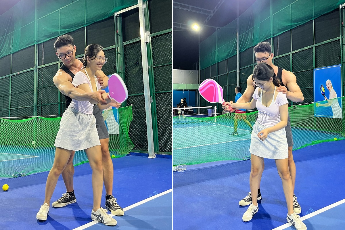 Vợ say sưa \'tán tỉnh\' đồng đội nam đánh cặp pickleball, chồng bất lực kêu cứu