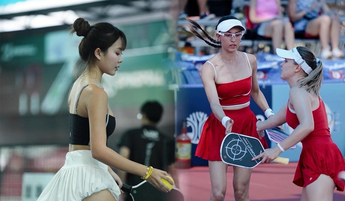 Hot girl \'vén váy\' đánh pickleball, bùng nổ tranh cãi về quy định trang phục thi đấu
