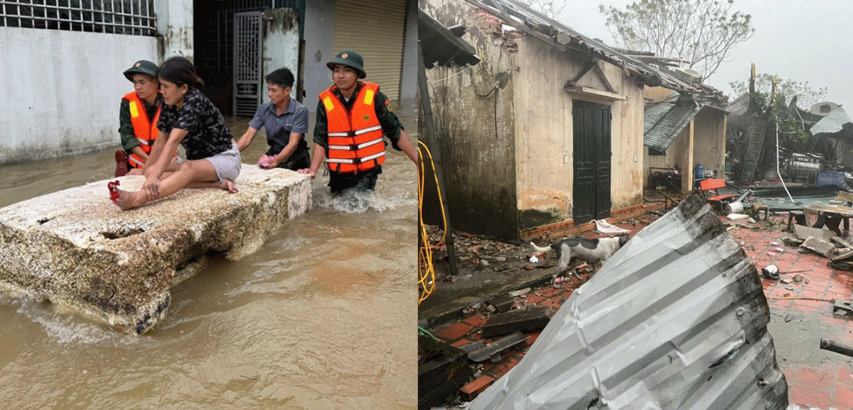 Bão số 10 gây thiệt hại nặng tại miền Trung: 13 người chết và mất tích, hàng nghìn ngôi nhà tốc mái