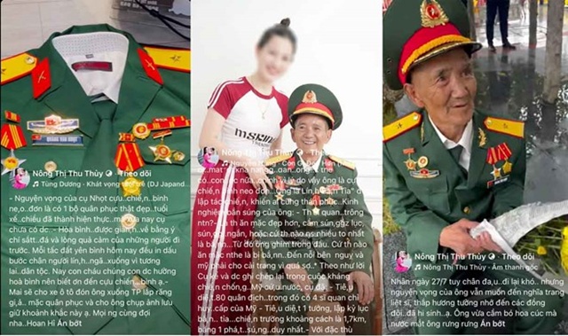 Thông tin nóng vụ đối tượng mua quân phục, huân huy chương dựng hình tượng anh hùng để quay clip kêu gọi từ thiện