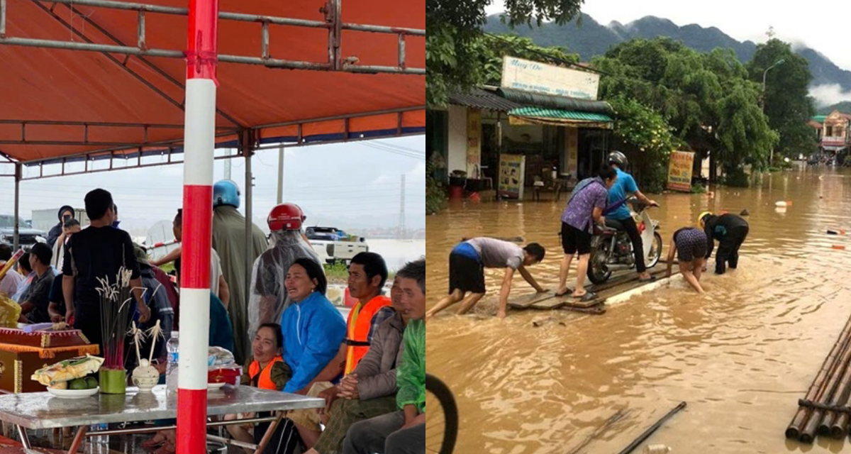 Giây phút kinh hoàng ở Thanh Hóa: Gia đình lật thuyền khi đi chạy lũ khiến bà tử vong, cháu trai mất tích 
