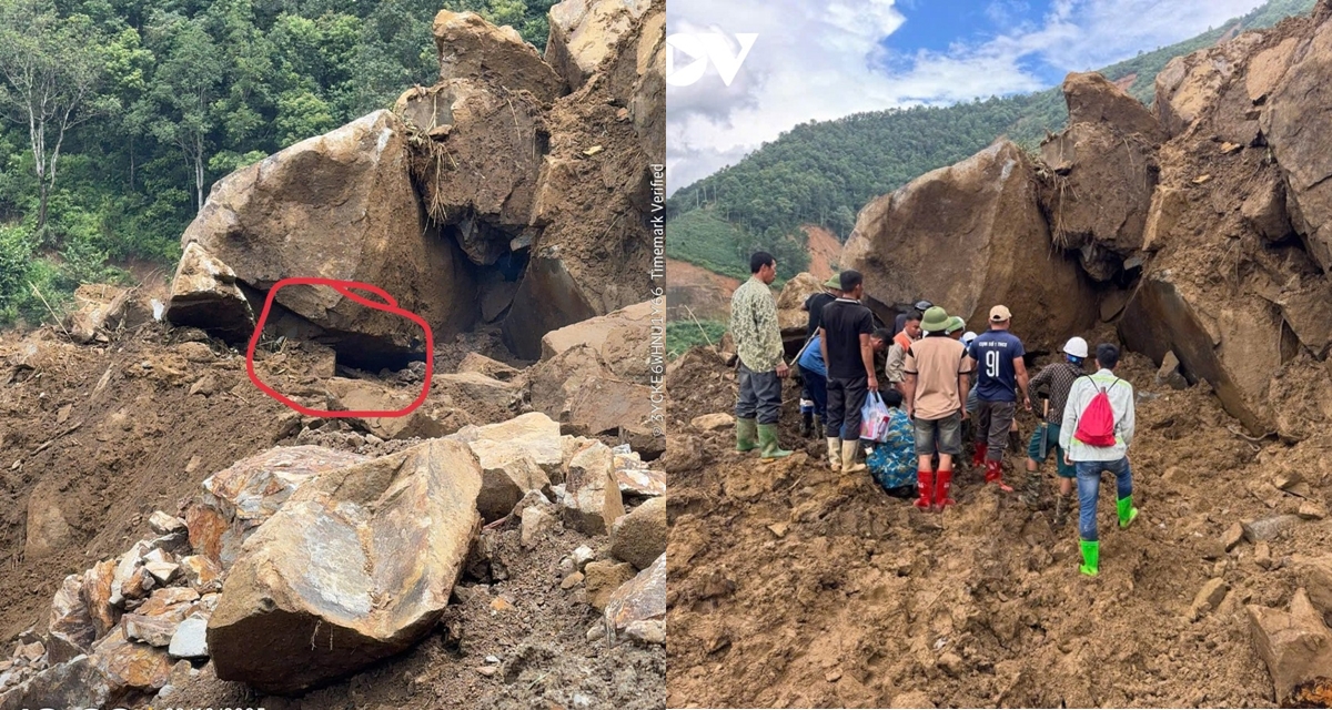 Hiện trường nơi tìm thấy chiếc ô tô chở 3 người mất tích tại Lào Cai, xuất hiện hy vọng mong manh