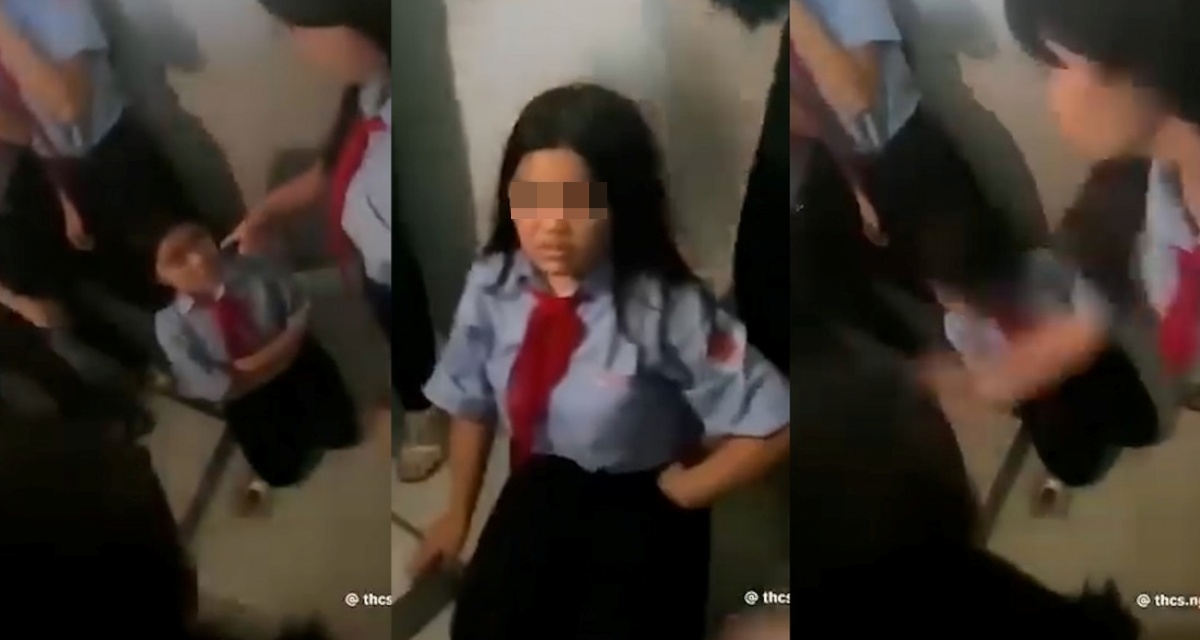 Clip nữ sinh lớp 8 bị bắt quỳ trong nhà vệ sinh, hứng đòn dã man từ bạn học, hé lộ nguồn cơn sự việc