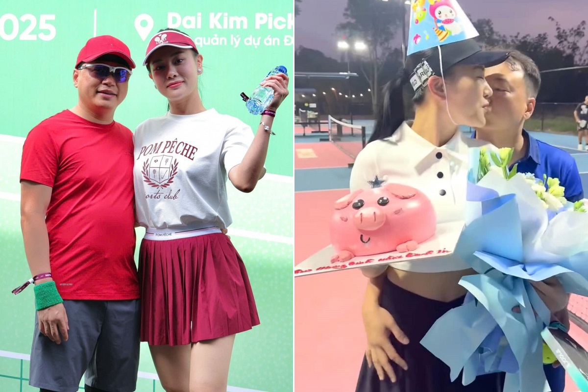 Shark Bình và Phương Oanh gây sốt trước lùm xùm tiền ảo, tình tứ \'khóa môi\' ngay trên sân pickleball