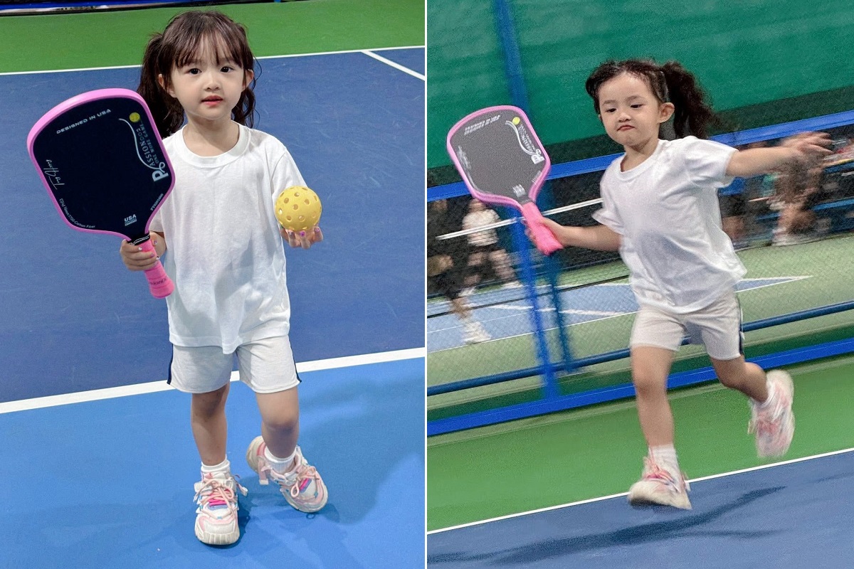 Con gái Đông Nhi tỏa nắng trên sân pickleball, cầm vợt hàng hiệu nhiều người mơ ước