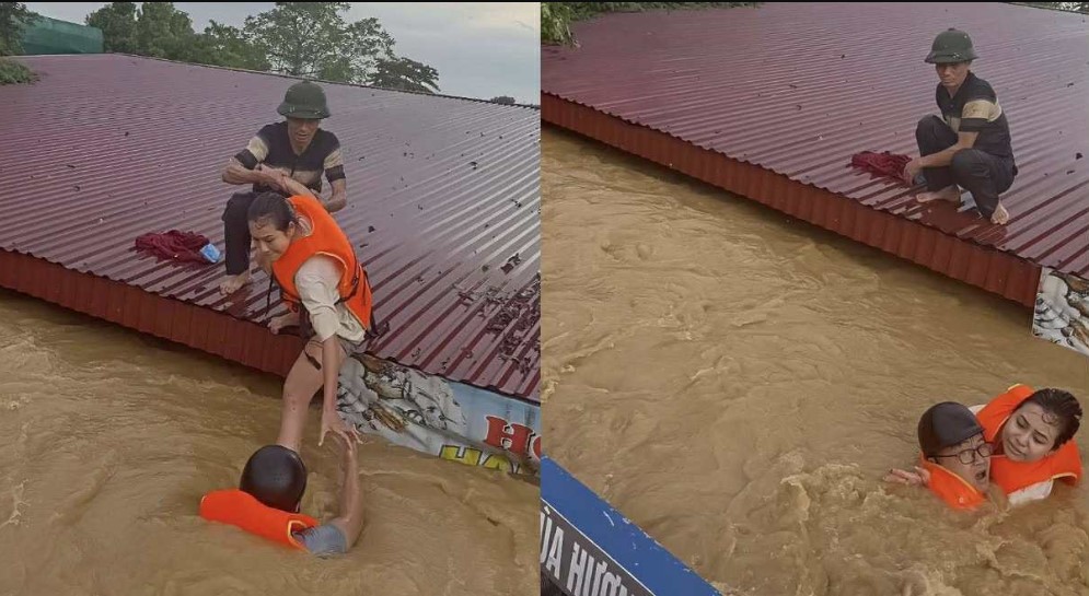 Cô gái được cứu trên mái nhà ở Thái Nguyên: Liều mình chèo thuyền đi mua thuốc cho con thì bị lật